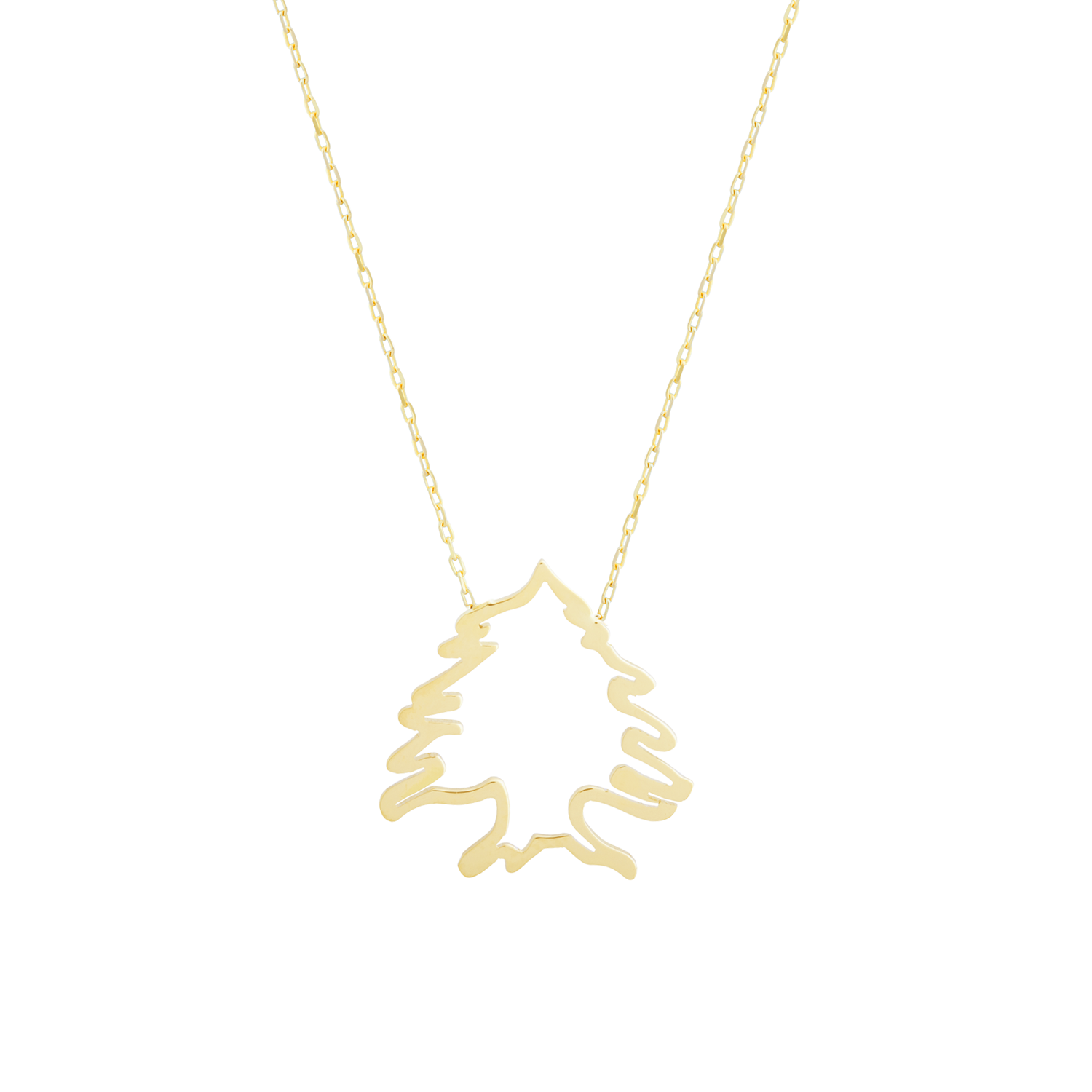 Lebanon Cedar Tree Gold Necklace