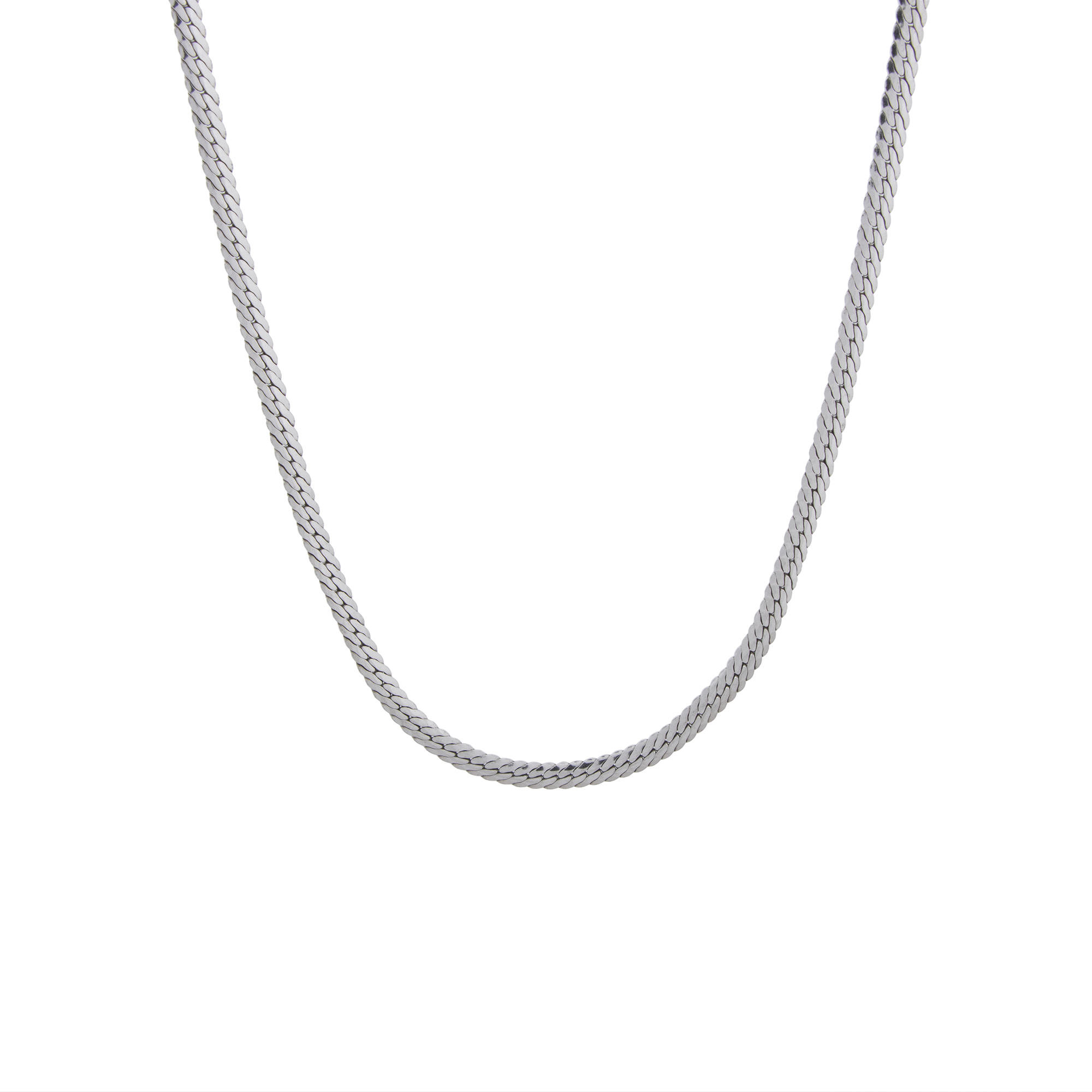 Medium Herringbone Silver 925 Chain Necklace