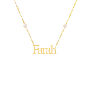 english name necklace in gold with diamonds