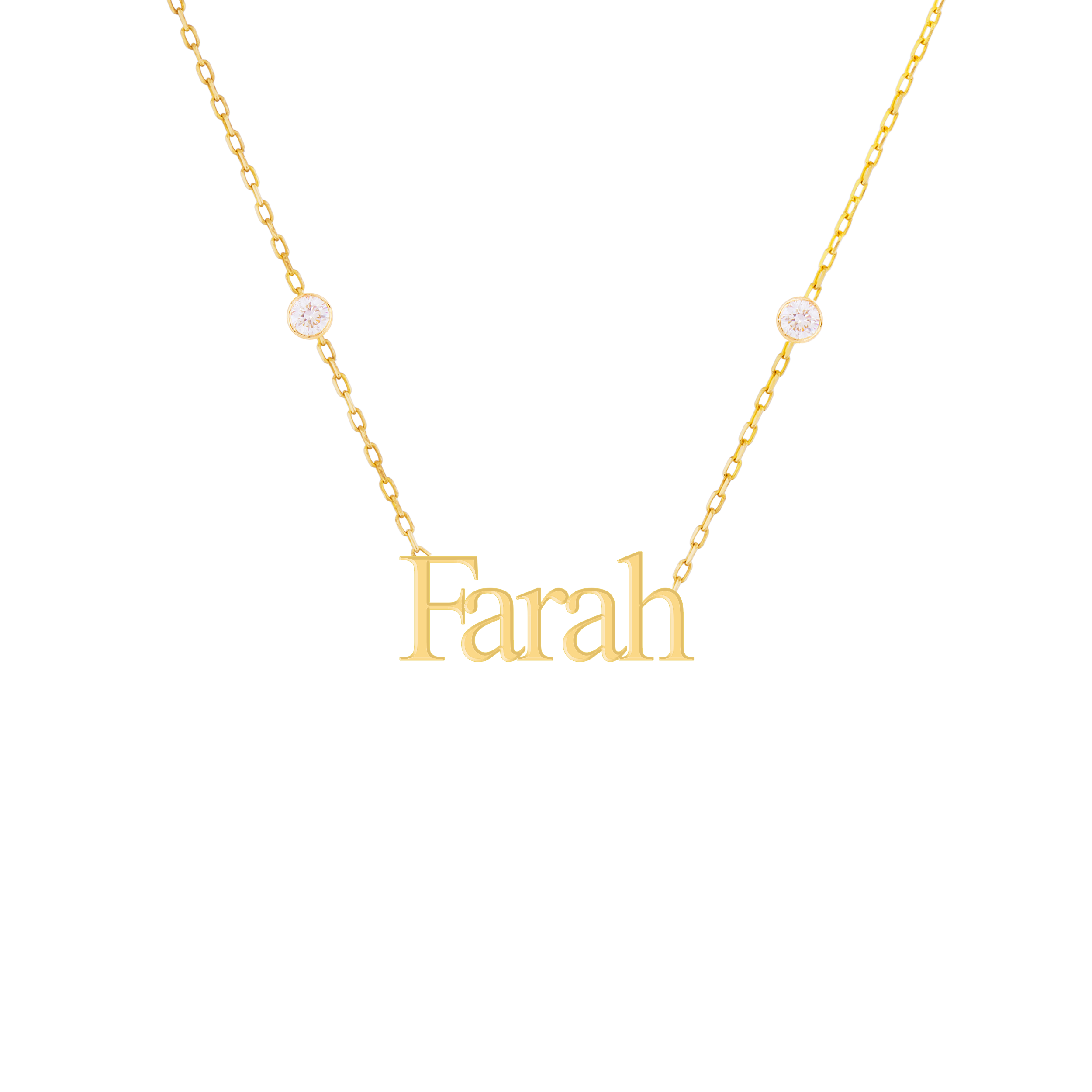 english name necklace in gold with diamonds