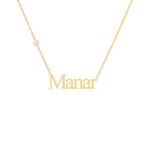 English name necklace gold with diamonds