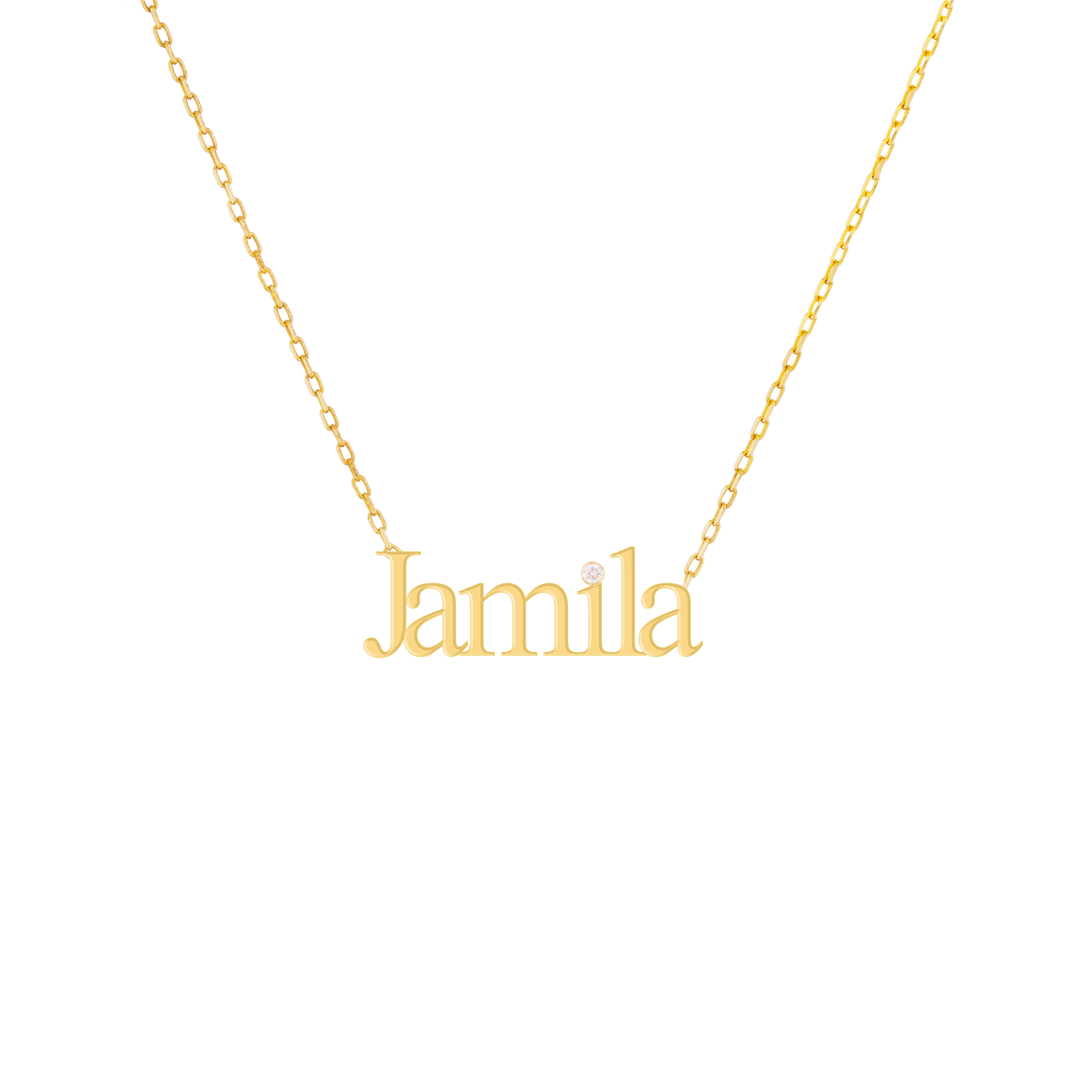 English name necklace with diamonds