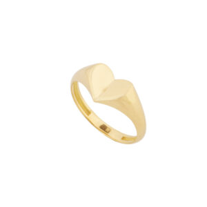 geometric heart gold ring