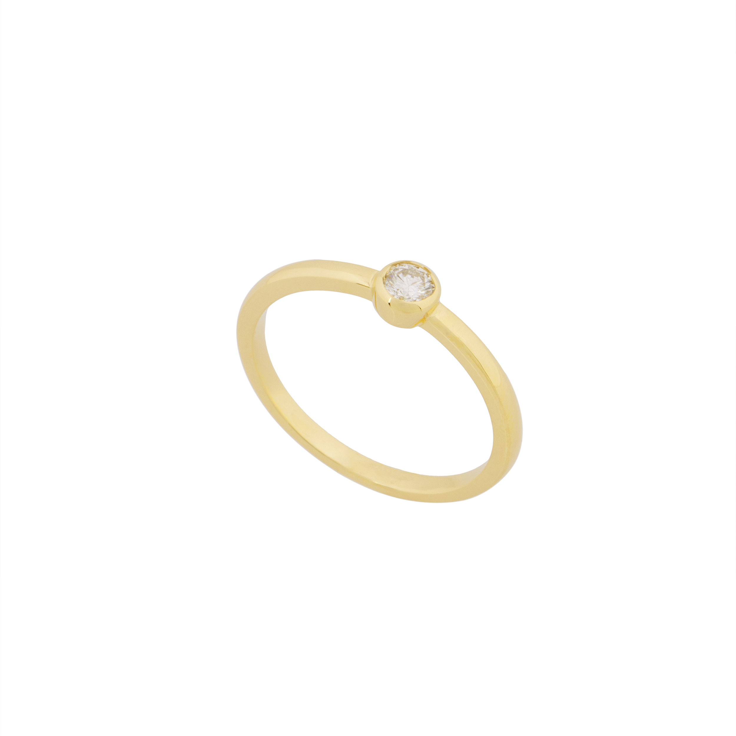 Yellow Gold Single Bezel Diamond Ring