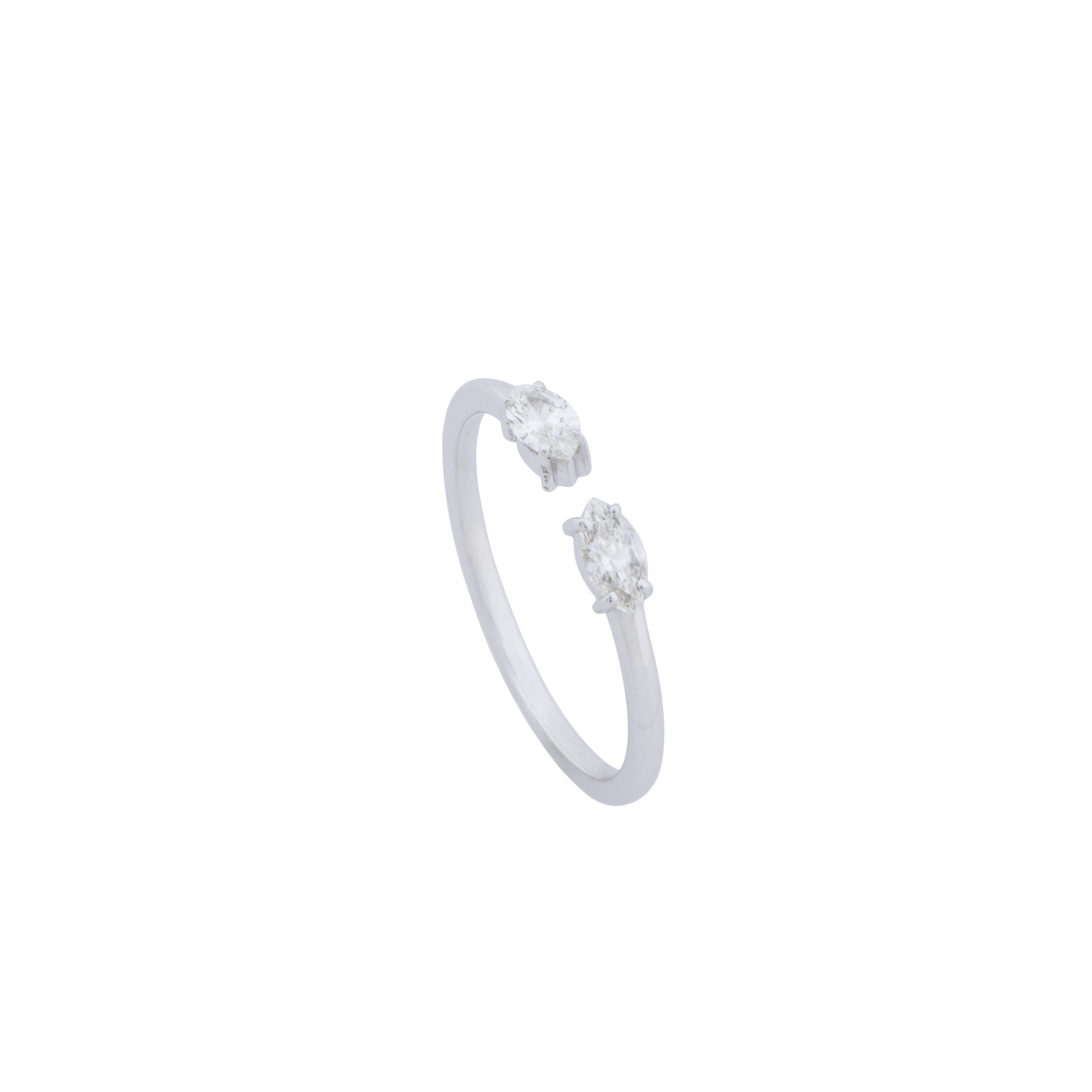 White Gold Twin Marquise Ring