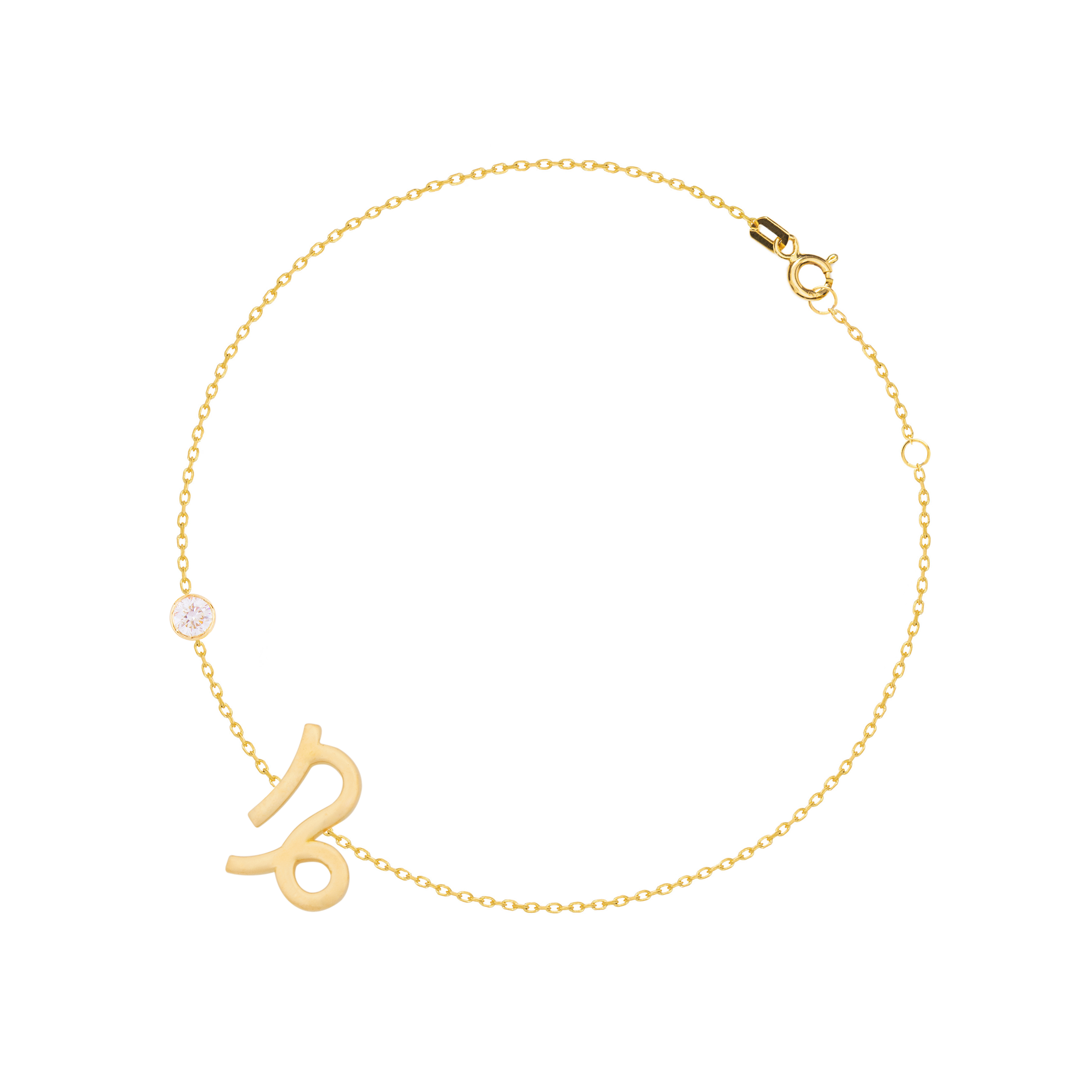 Gold Horoscope with diamond bracelet