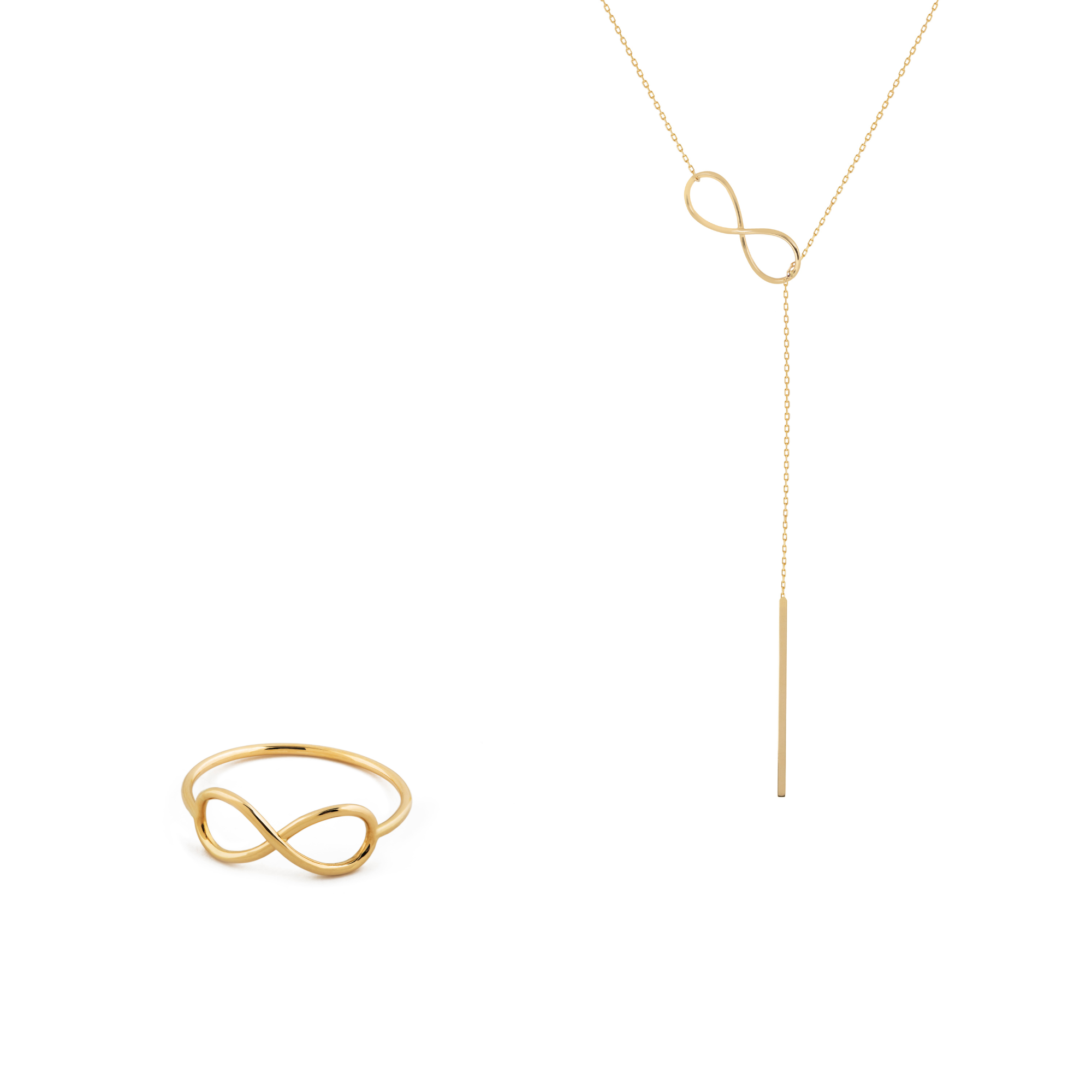 Fine Infinity Necklace & Ring Set