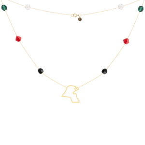Kuwait Outline Map Necklace With Beads